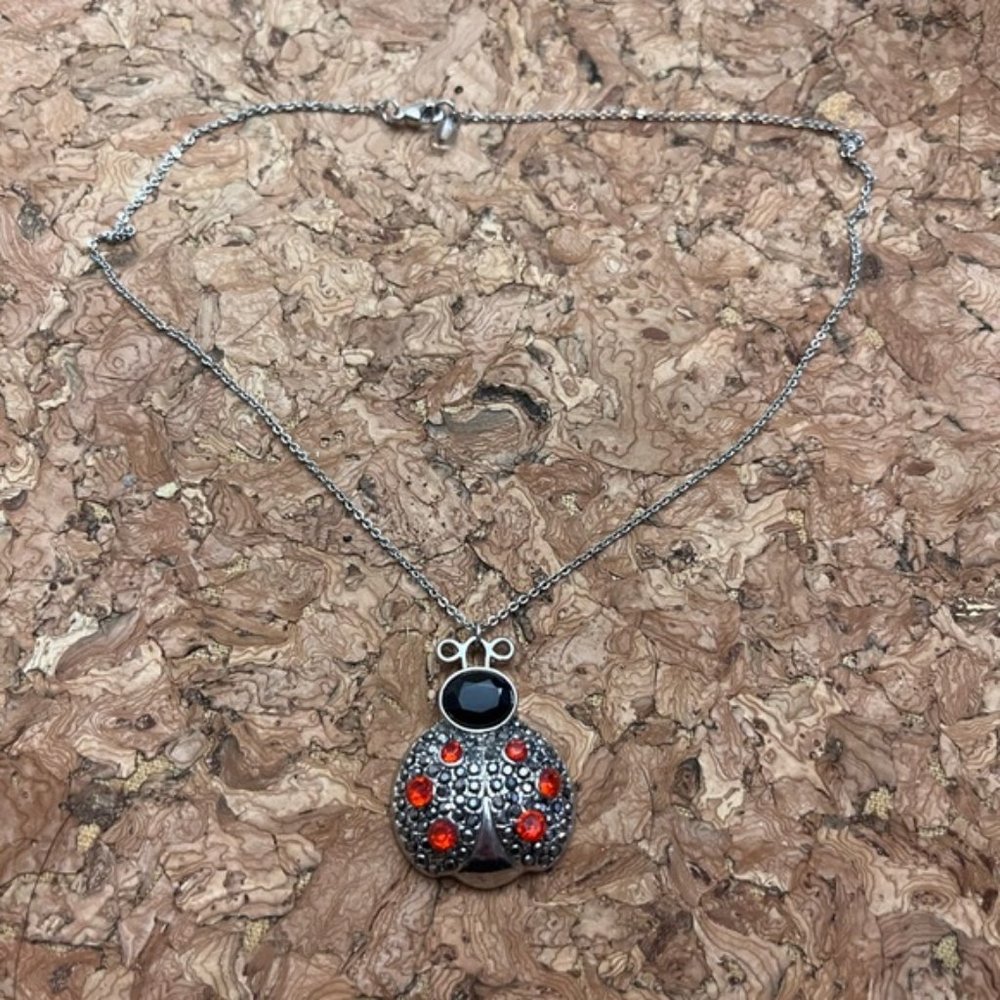Liz Claiborne Lady Bug Necklace - Picture 2 of 2